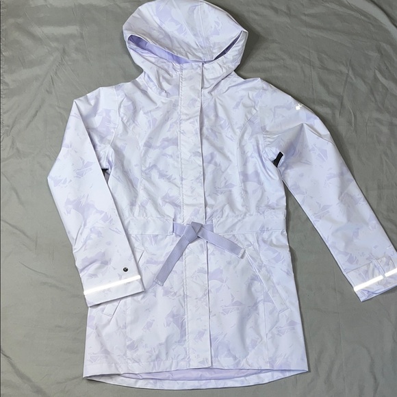 NWT Columbia Women’s Light Purple and White Hooded Raincoat S - Picture 2 of 7